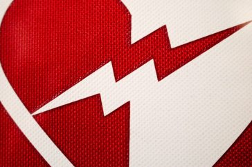 a heart with a lightning bolt on it